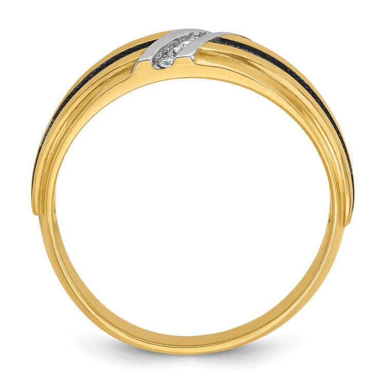Men's Yellow Gold .06ct tw Diamond Wedding Band Mounting