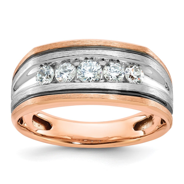 Men's Rose/WG with black rhodium accent and soft satin finish Mounting