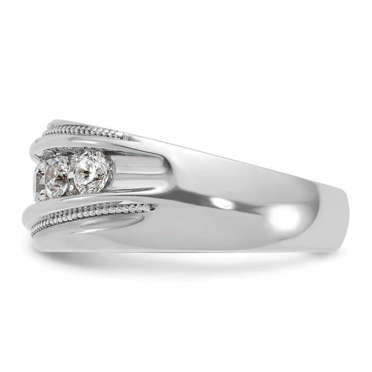 GENTS DIAMOND BAND--GEM ON GEM MILGRAIN *RAW CASTING*
