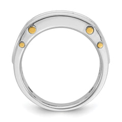 IBGoodman 14k Two-tone Men's Polished Grooved and Cut-Out 5-Stone 1/2 Carat A Quality Diamond Ring