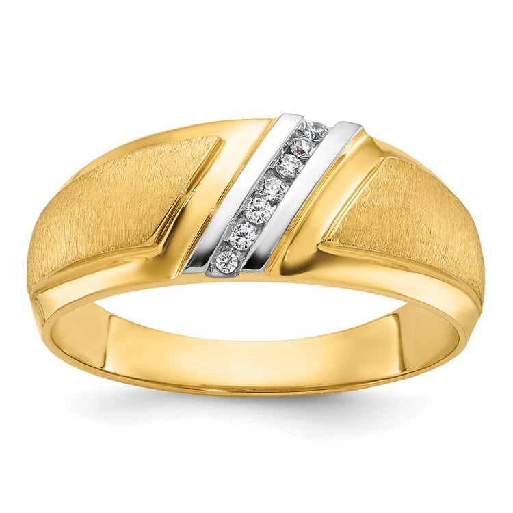 Men's Yellow Gold .06ct tw Diamond Wedding Band Mounting