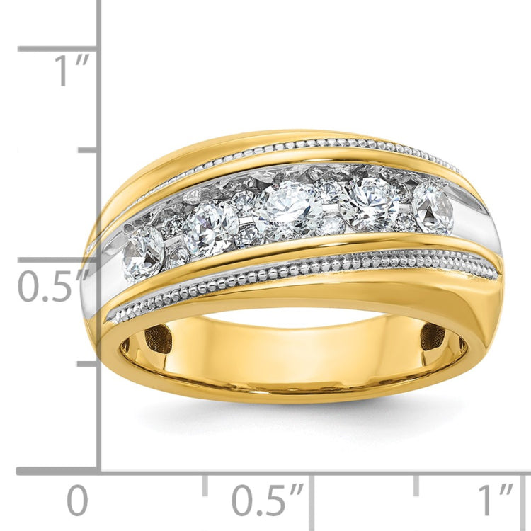 GENTS DIAMOND BAND--GEM ON GEM   MILGRAIN Mounting