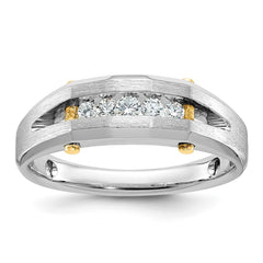 Men's WG Wedding Band with YG Bars and Satin Finish Mounting