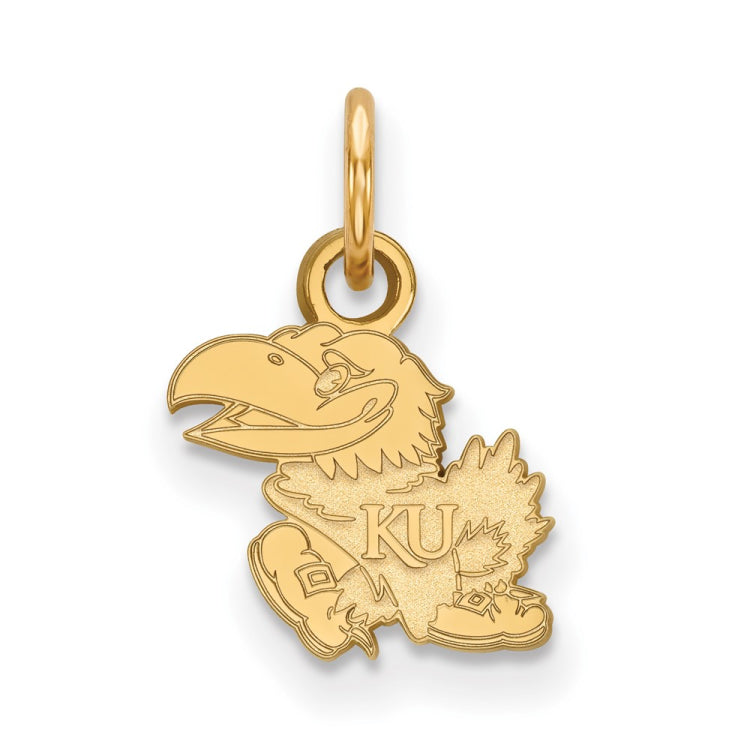 14k Gold LogoArt University of Kansas Jayhawk Extra Small Pendant