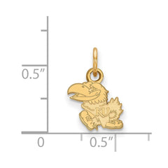 14k Gold LogoArt University of Kansas Jayhawk Extra Small Pendant
