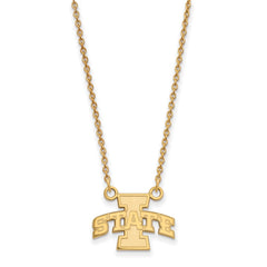 14k Gold LogoArt Iowa State University Small Pendant 18 inch Necklace