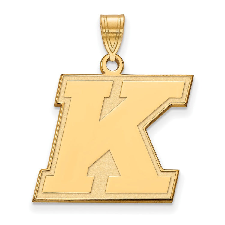 14k Gold LogoArt Kent State University Letter K Large Pendant