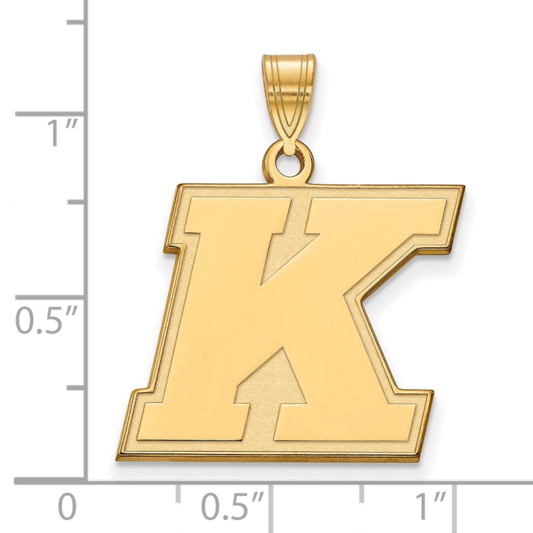 14k Gold LogoArt Kent State University Letter K Large Pendant