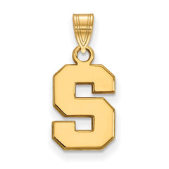 14k Gold LogoArt Michigan State University Letter S Small Pendant