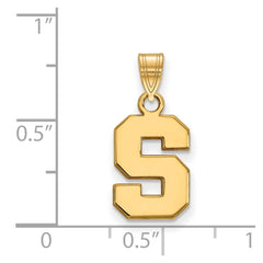 14k Gold LogoArt Michigan State University Letter S Small Pendant