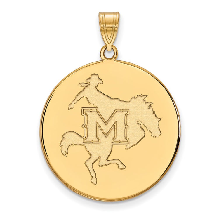 14k Gold LogoArt McNeese State University Extra Large Disc Pendant