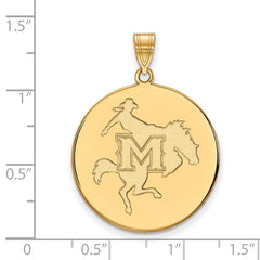 14k Gold LogoArt McNeese State University Extra Large Disc Pendant