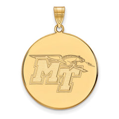 14k Gold LogoArt Middle Tennessee State University M-T Extra Large Disc Pendant