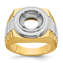 14k Two-Tone Ring for 3ct. Diamond Mounting