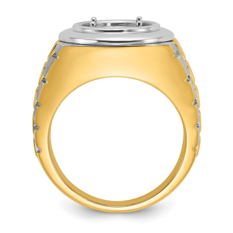 14k Two-Tone Ring for 3ct. Diamond Mounting