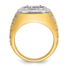 14k Two-Tone Ring for 3ct. Diamond Mounting