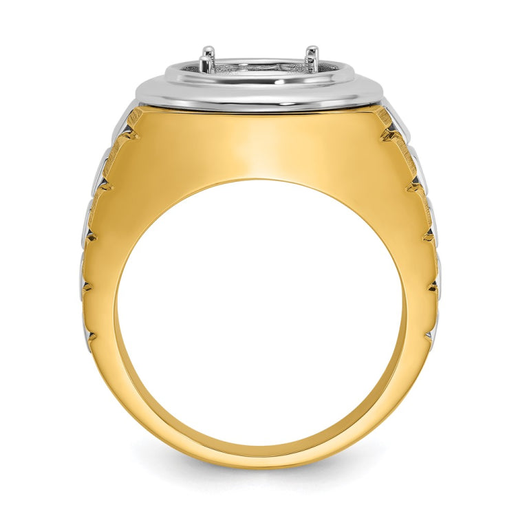 14k Two-Tone Ring for 4ct. Diamond Mounting