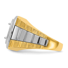 14k Two-Tone Ring for 4ct. Diamond Mounting