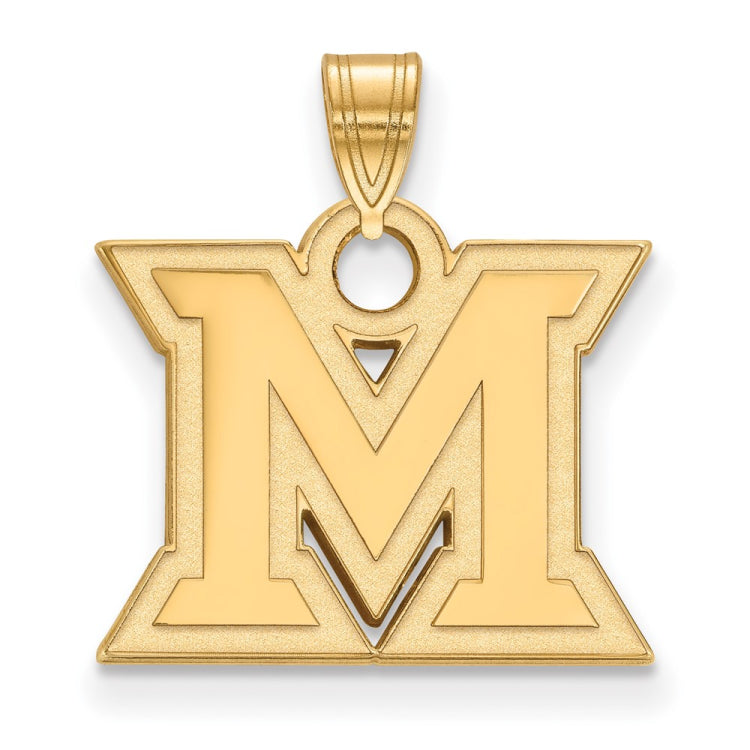 14k Gold LogoArt Miami University Ohio Letter M Small Pendant