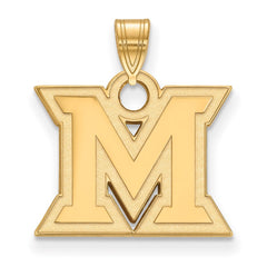14k Gold LogoArt Miami University Ohio Letter M Small Pendant