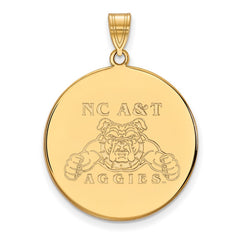 14k Gold LogoArt North Carolina A and T Aggies Extra Large Disc Pendant