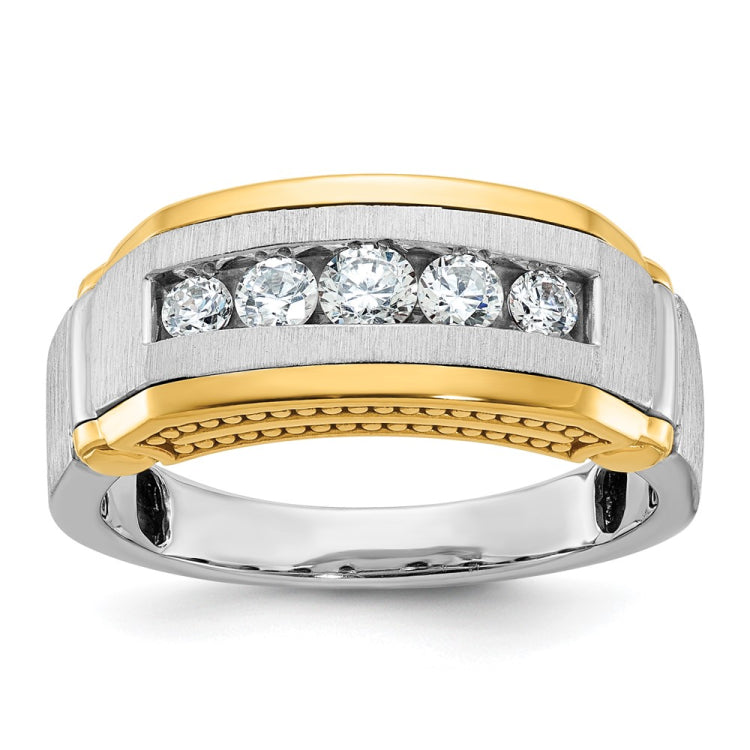 Men's TT Wedding Band with Satin Finish Accent Mounting