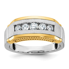 Men's TT Wedding Band with Satin Finish Accent Mounting