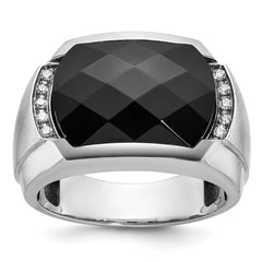 Men's White Gold .10ct tw Diamond and Onyx Ring Mounting