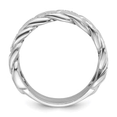 10K White Gold Polished Diamond Men's Ring