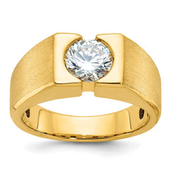 Men's WG Solitaire Ring for 1ct Round Center with Satin Finish Mounting