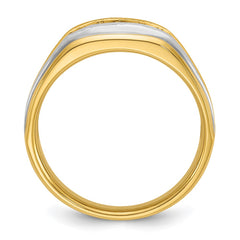14k w/ White RHBGoodman Men's Polish/Satin/Grooved Lab Grown VS/SI+ G+ Dia