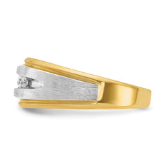 14k w/ White RHBGoodman Men's Polish/Satin/Grooved Lab Grown VS/SI+ G+ Dia