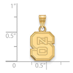 14k Gold LogoArt North Carolina State University N-C-S Small Pendant