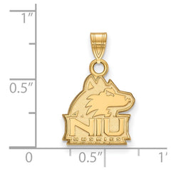14k Gold LogoArt Northern Illinois University N-I-U Huskies Small Pendant