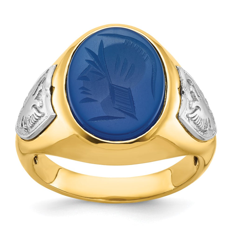 GENTS TT BLUE ONYX INTAGLIO RING Mounting