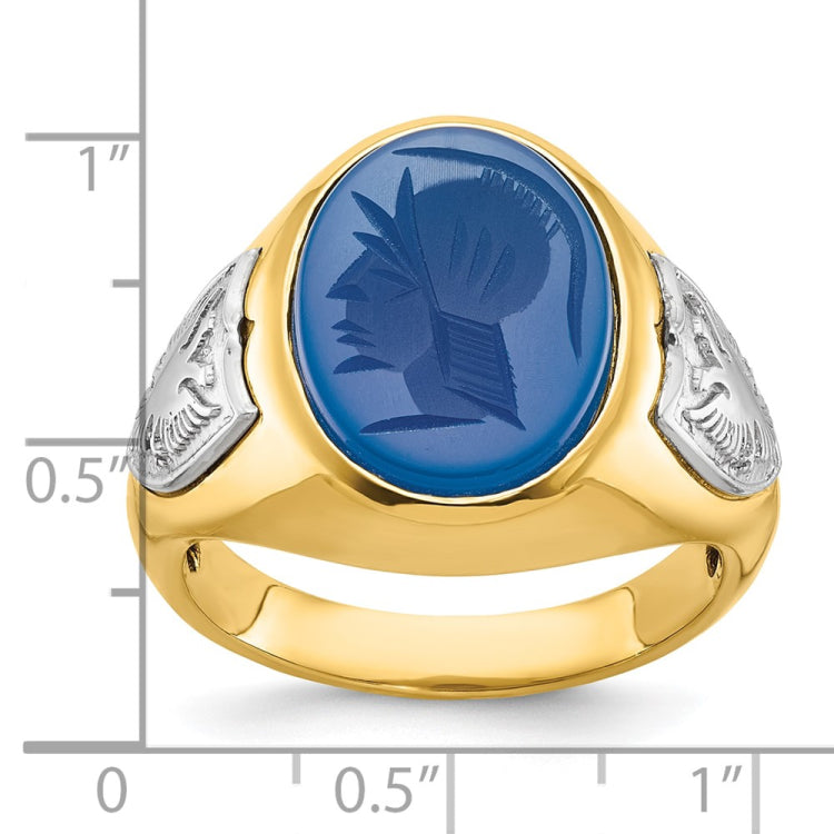 GENTS TT BLUE ONYX INTAGLIO RING Mounting
