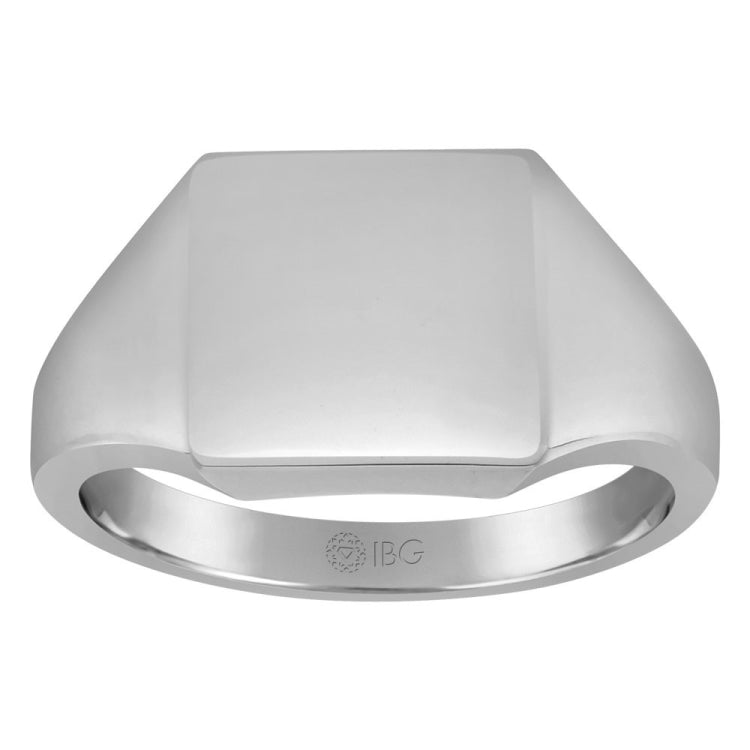 10kw 12mm square face signet ring.