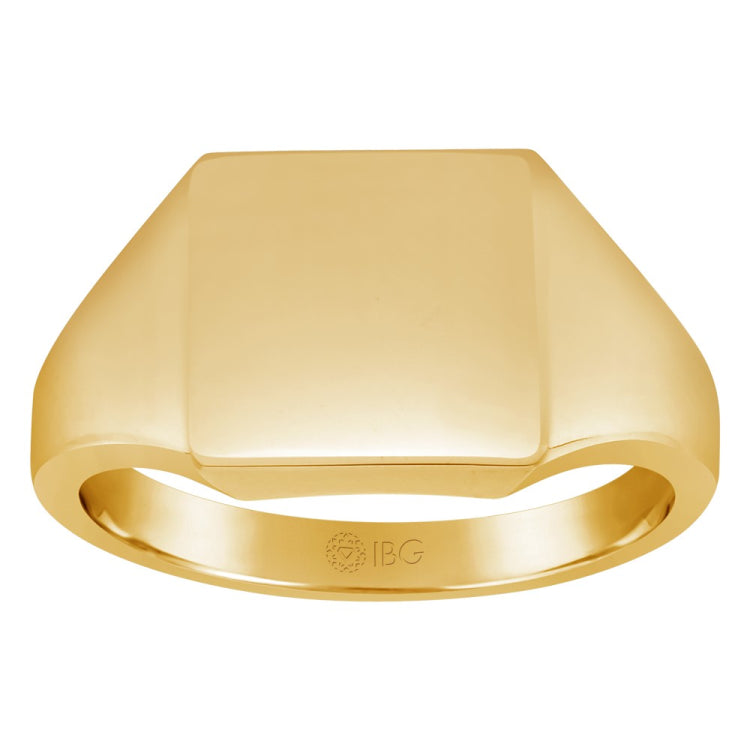 14ky 12mm square face signet ring.