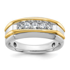 14k Two-tone White and Yellow Gold Fancy Ring