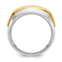 14k Two-tone White and Yellow Gold Fancy Ring