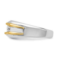 14k Two-tone White and Yellow Gold Fancy Ring