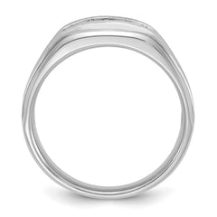 14kw IBGoodman Men's Polished Satin and Grooved 5-Stone Ring Mounting