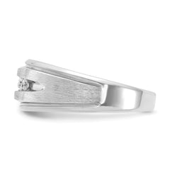 14kw IBGoodman Men's Polished Satin and Grooved 5-Stone Ring Mounting