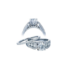 14kt Ladies White Gold Engagement Ring for your 1.25ct Round Center *CASTIN