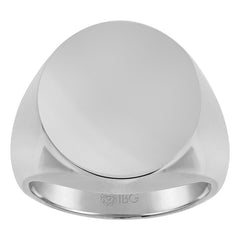 14kw 20mm x 18mm oval face signet ring.