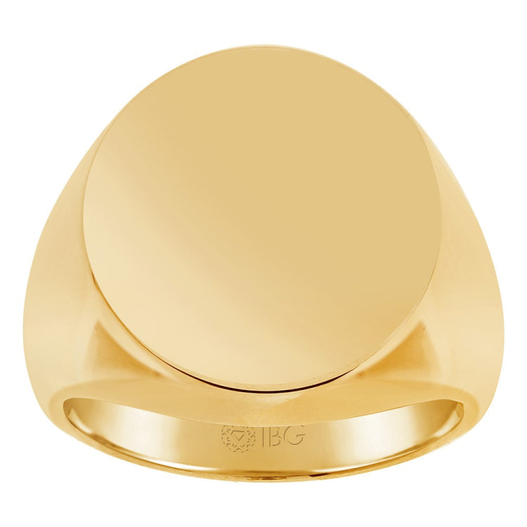 YELLOW GOLD OVAL SIGNET RING 20X18