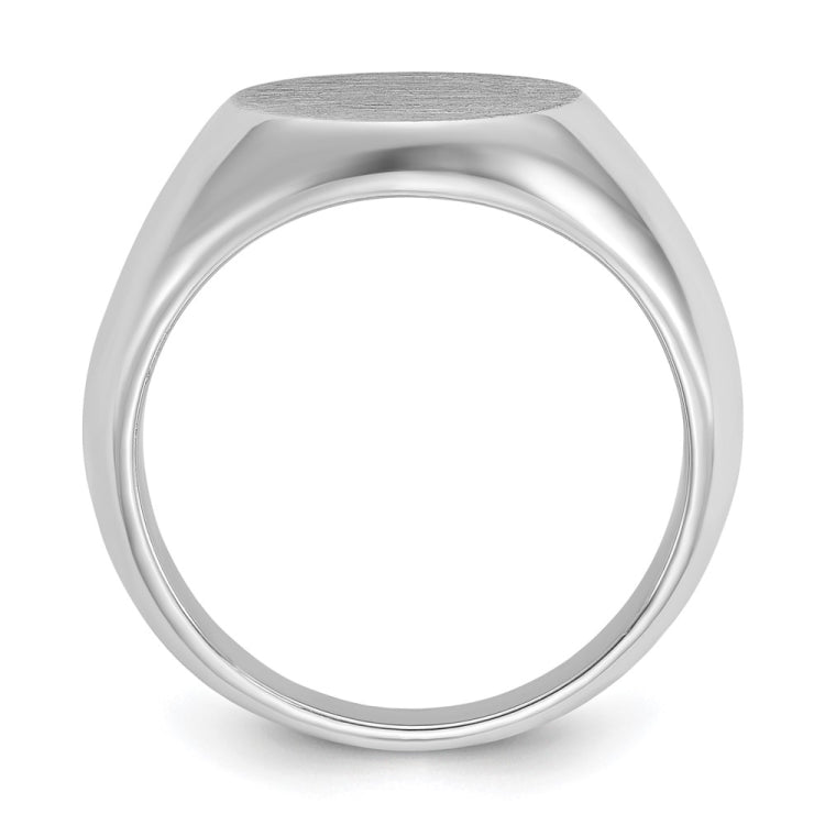 10kw 14mm round face signet ring.