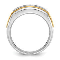 14k White & Rose Gold IBGoodman Men's Polished 5-Stone Ring Mounting