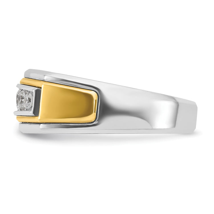 14k White & Rose Gold IBGoodman Men's Polished 5-Stone Ring Mounting