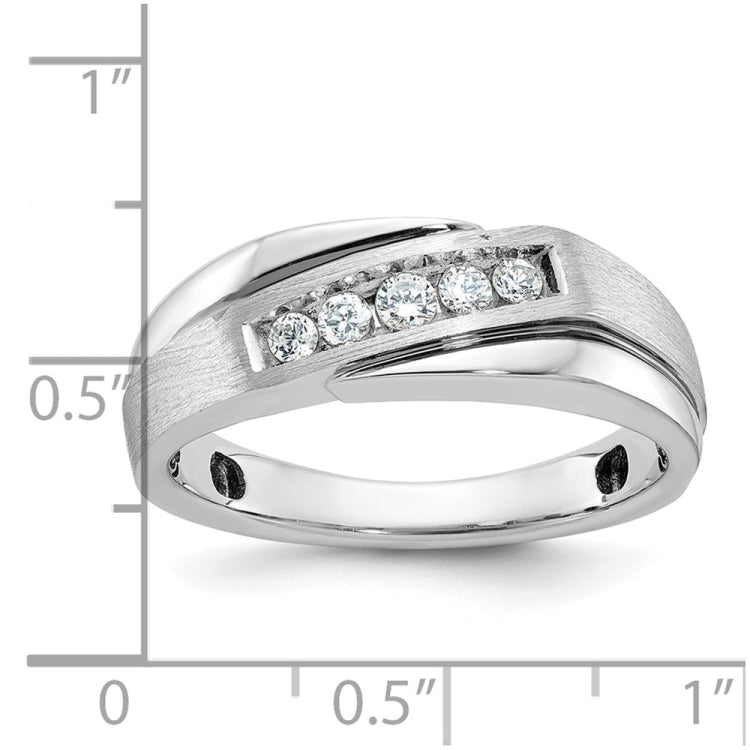Men's White Gold Band with Black Rhodium Accent Mounting